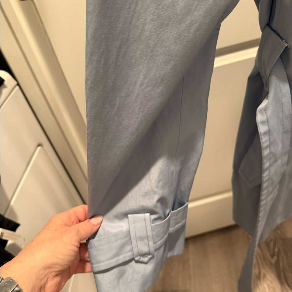 Calvin Klein Light Gray Double-Breasted Trench Coat - Picture 5 of 12